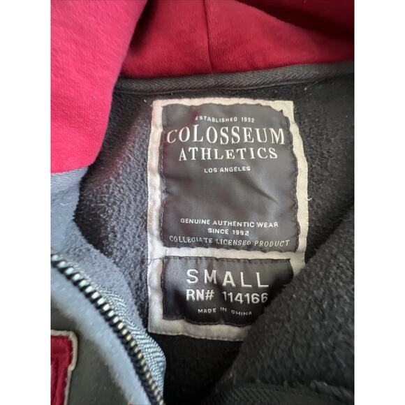 Oklahoma Sooners Hoodie Sweatshirt Embroidered Spellout Distressed Small Gray - Picture 5 of 9